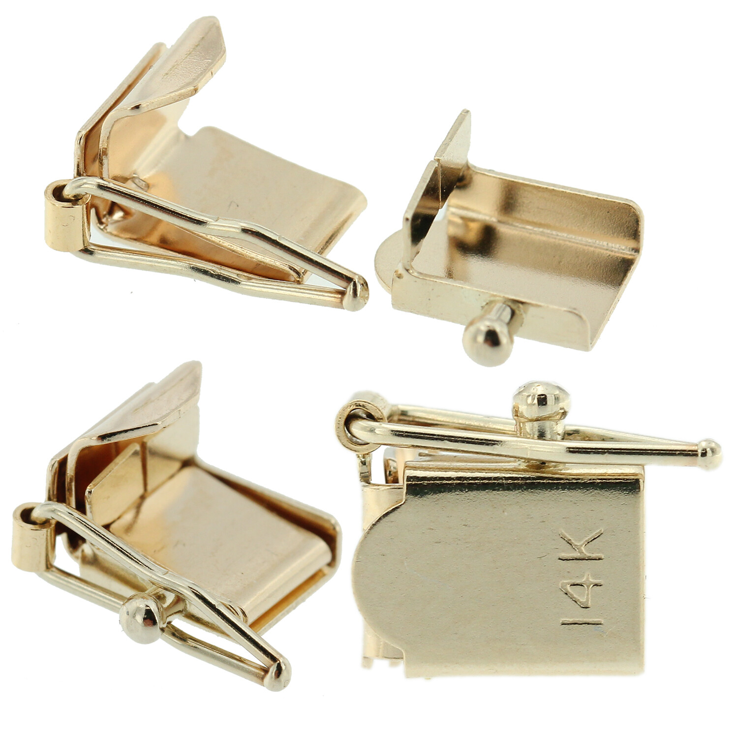 14K White Gold Box Lock Clasp Male & Female Figure 8 Complete Set ALL SIZES USA