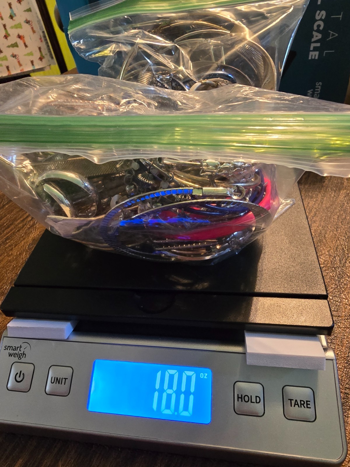 73 pairs of hoop earrings. Over 1 lb. Mainly unsearched metals.
