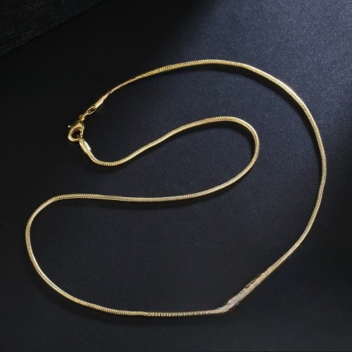 16-30 inch 2MM snake bone copper plated yellow gold necklace women and men