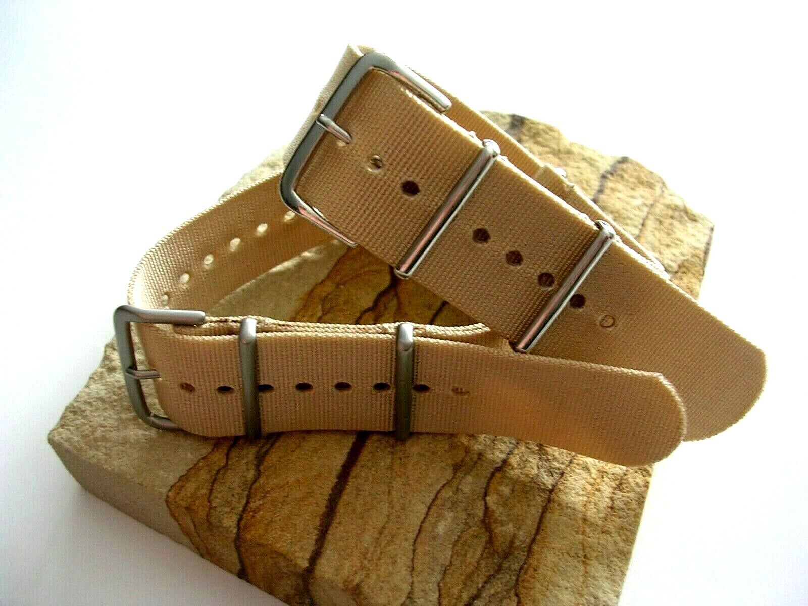 Tan NATO G10 strap prem Ballistic nylon military Mil Spec MoD watchband USA ship