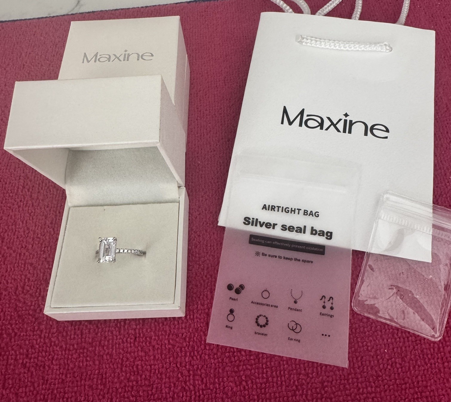 Maxine 3.5 Carat Emerald Cut Simulated Diamond Engagement Ring Size 6