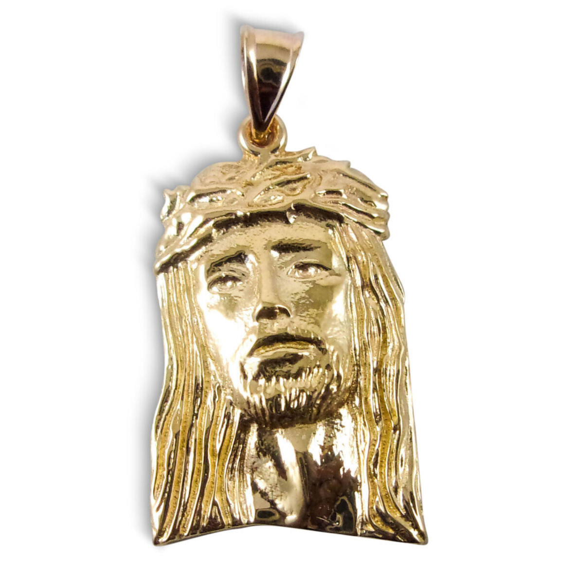 Solid 10K Yellow Gold Jesus Piece Gold Jesus Pendant 2.4g 1″