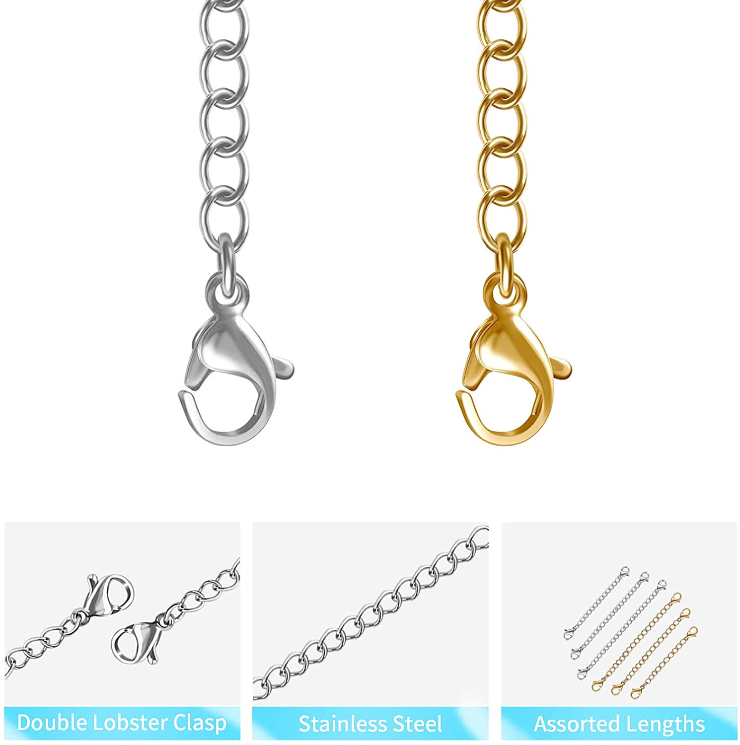 Necklace Extender 10 PCS Chain Extenders for Necklaces Premium Jewelry Bracel…