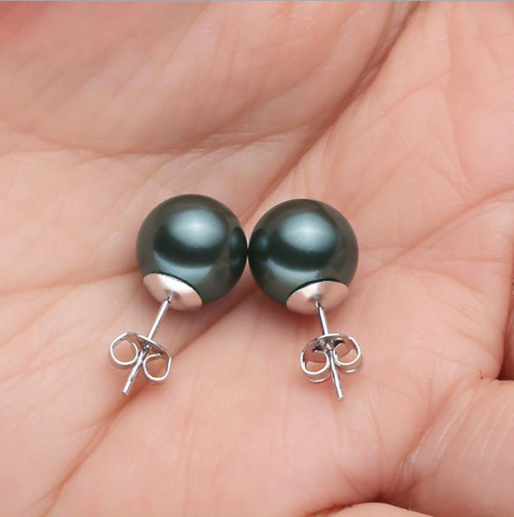 6mm Round 925 Sterling Silver Natural South Sea Shell Pearl Stud Post Earrings