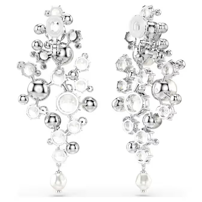 Swarovski Constella Earrings Mixed cut， rhodium plated