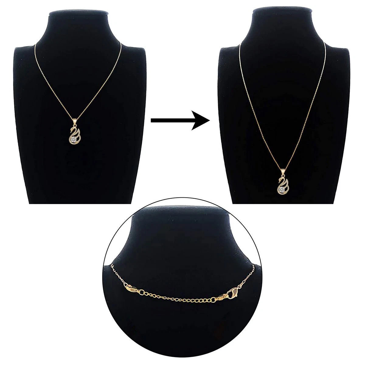 Necklace Extender 5/10Pcs Chain Extenders for Necklaces Bracelet, Gold & Silver