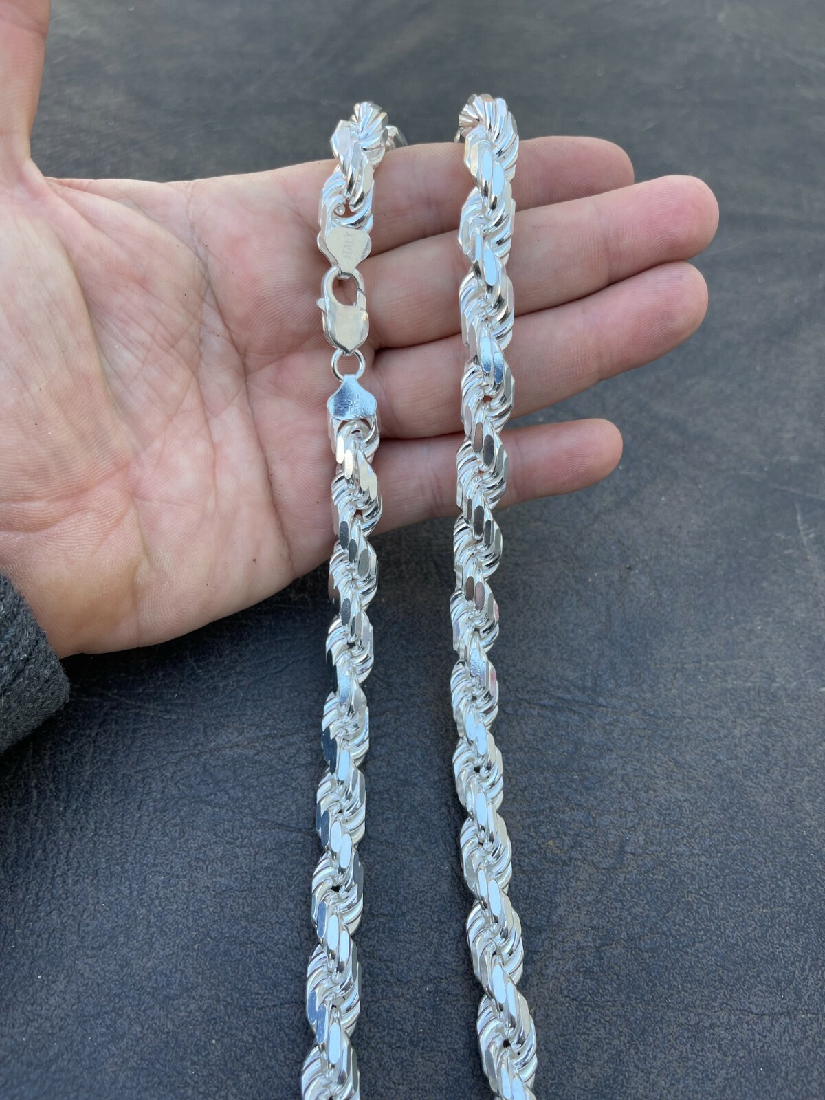 Real Solid 925 Sterling Silver 11mm Thick Men’s Rope Chain Necklace Heavy Kilo