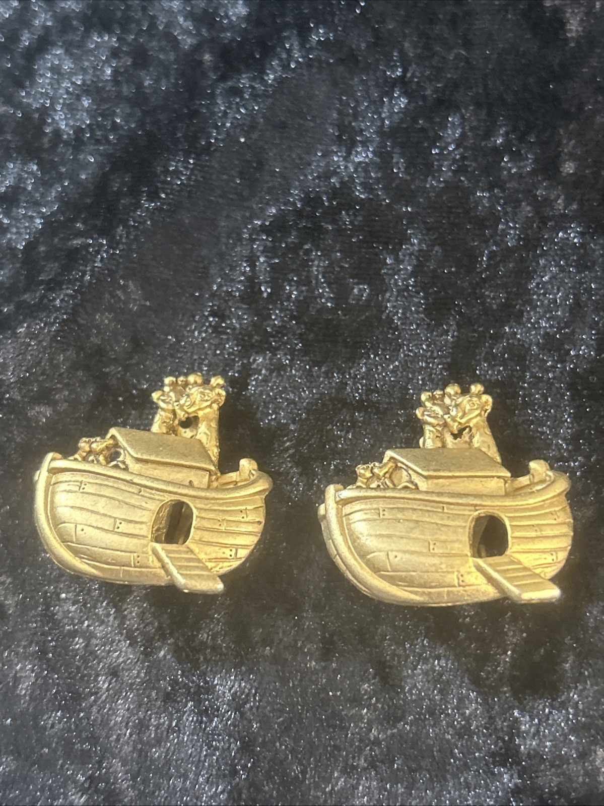 AJC Signed Noahs Ark Set Clip On Earrings Vintage