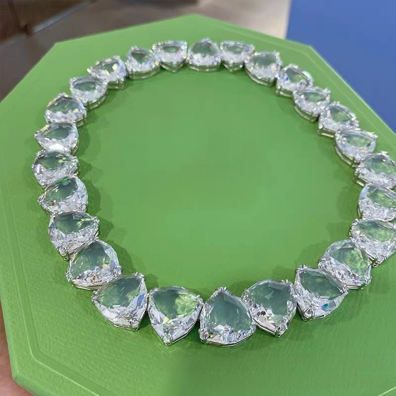 Swarovski Ortyx Necklace – Luxurious Large White Triangular Crystal Statement