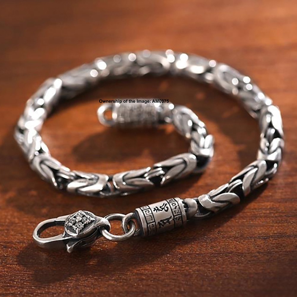 Real S925 Sterling Silver Bracelet 4mm Byzantine Link Chain Bracelet 6.7-8.6inch