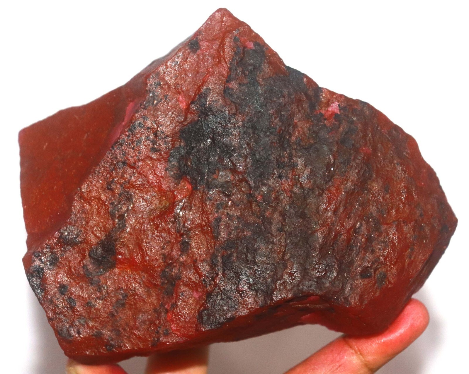 DYED 7475 Ct Certified Red Ruby (141mm100mm) African Gems Big Opaque Rough SA