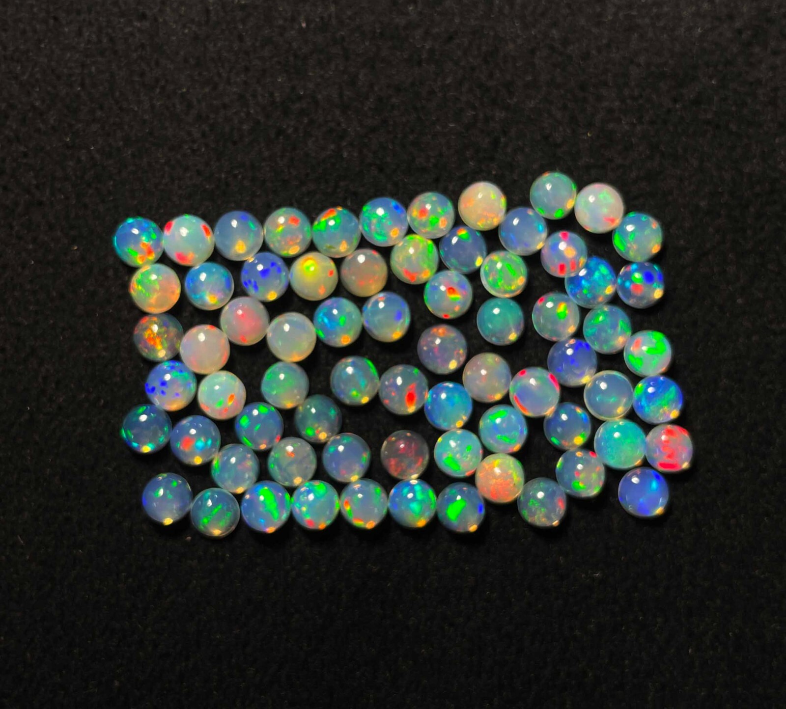 Natural Ethiopian Opal Round Cabochon Loose Gemstone Lot 16 Pcs 5 MM 5 CT