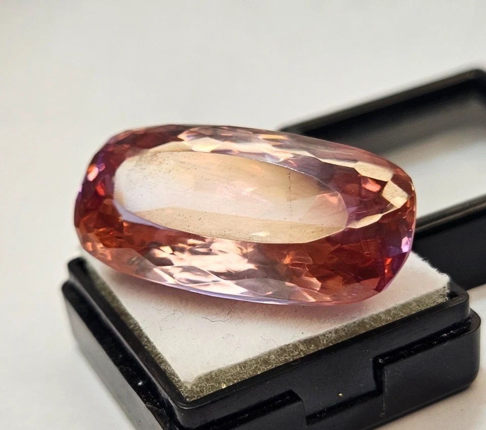 Long Cushion 80+ Ct Metallic Colour Zircon CERTIFIED Loose Gemstone