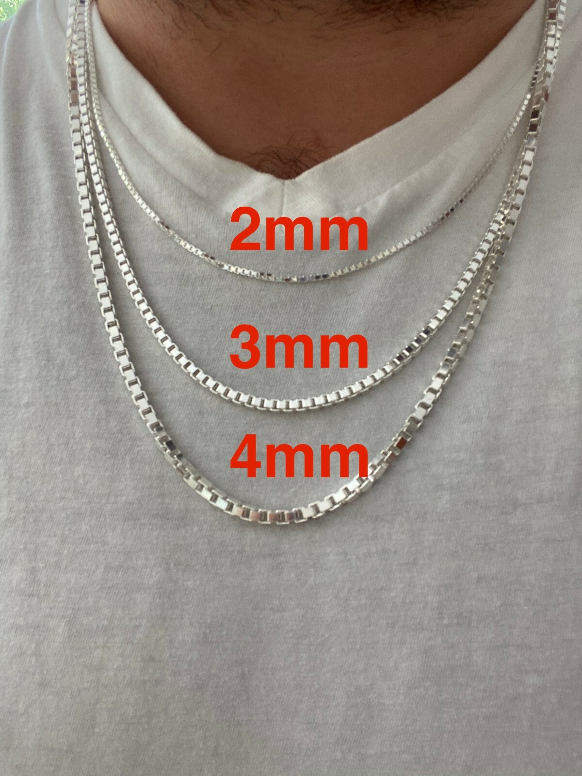 Real Solid 925 Sterling Silver Box Chain 1-4mm Necklace Men Ladies 16-30″ ITALY