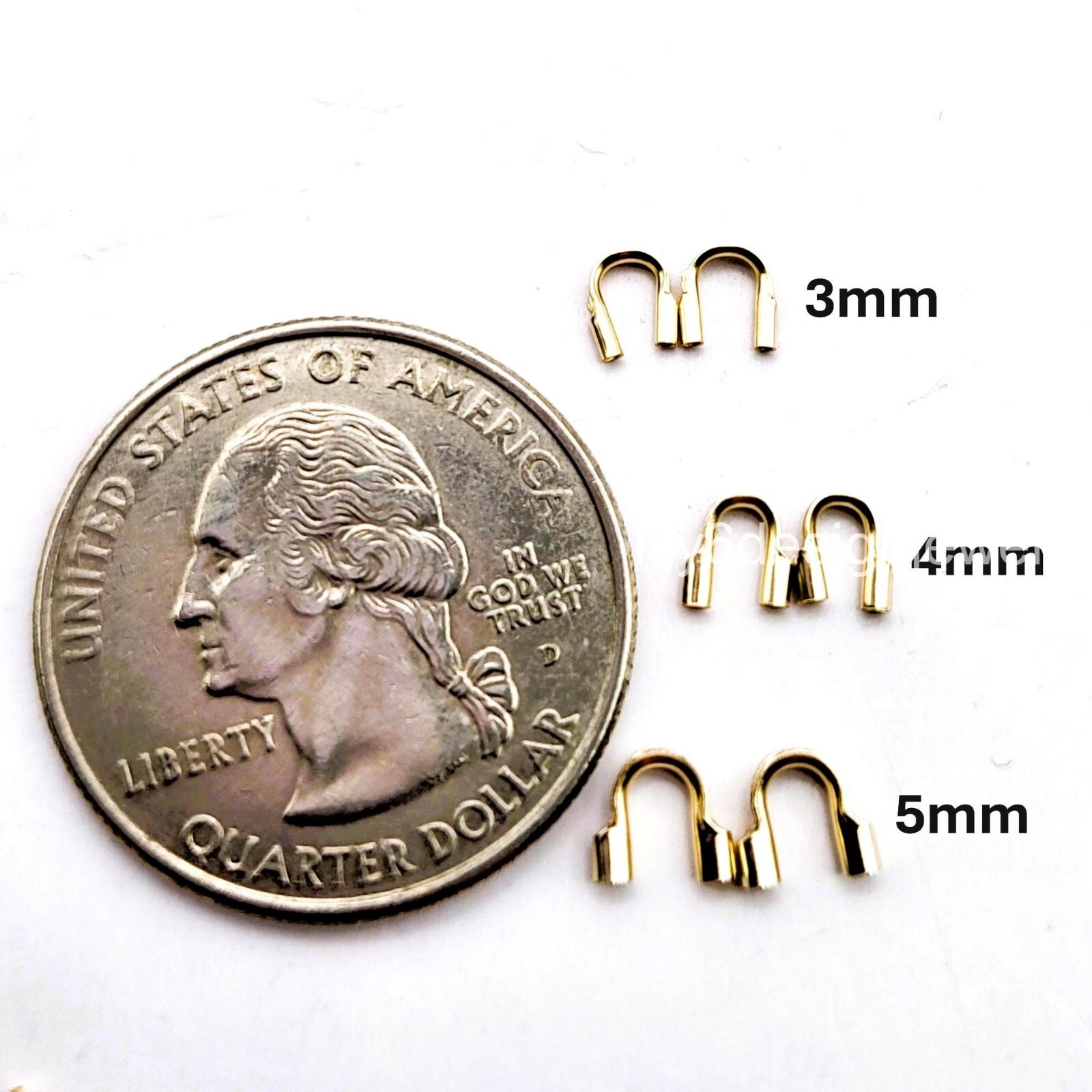 14K Gold Filled Wire Guards, Guardians, Cable Thimbles 3mm, 4mm, 5mm, 20pcs