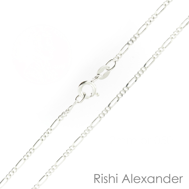 925 Sterling Silver 2mm Petite Figaro Chains Italy Stamped .925 All Lengths
