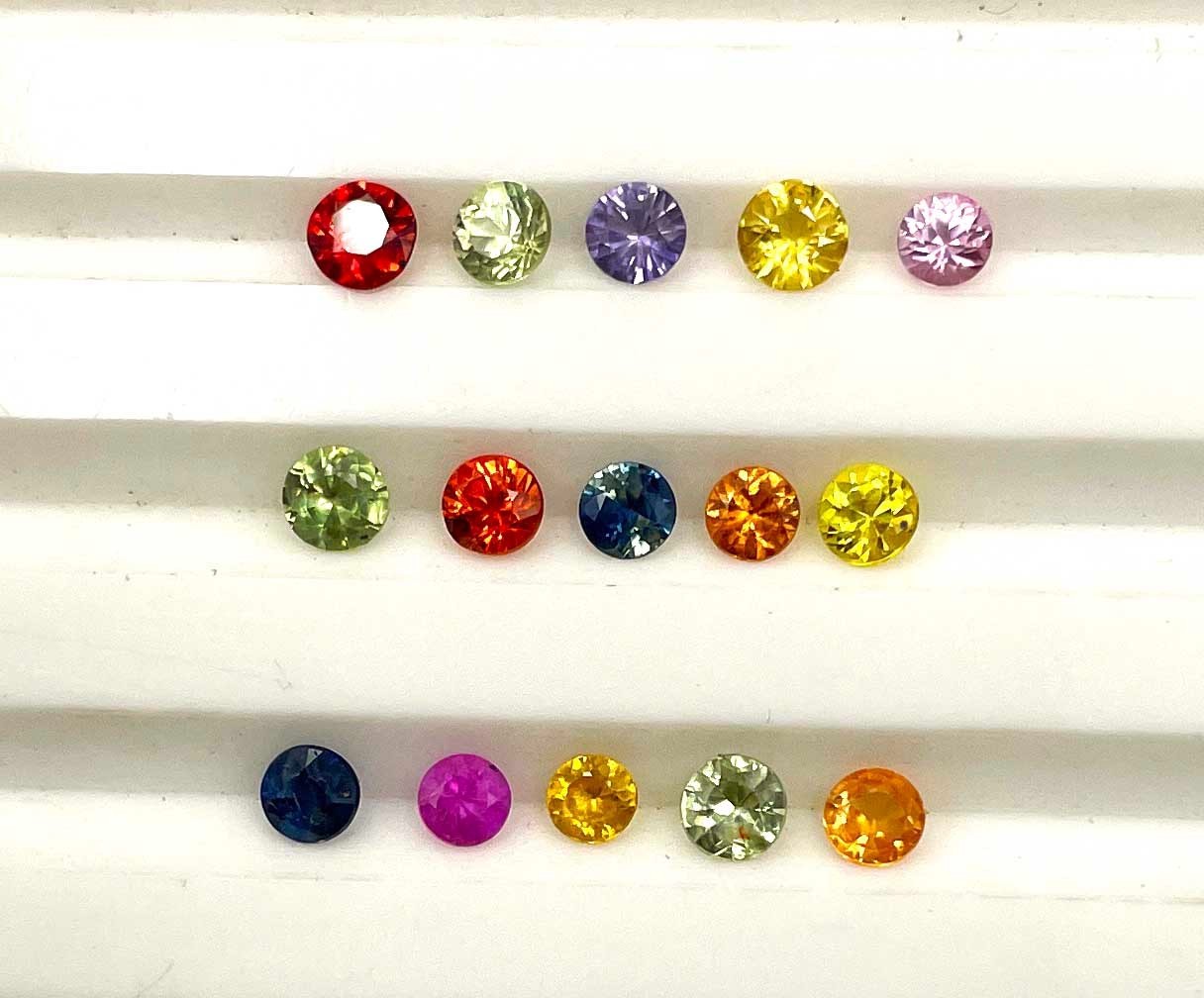 Natural Multi Sapphire Round Cut Loose Gemstone Lot 20 Pcs 2.50-3 MM 2 CT