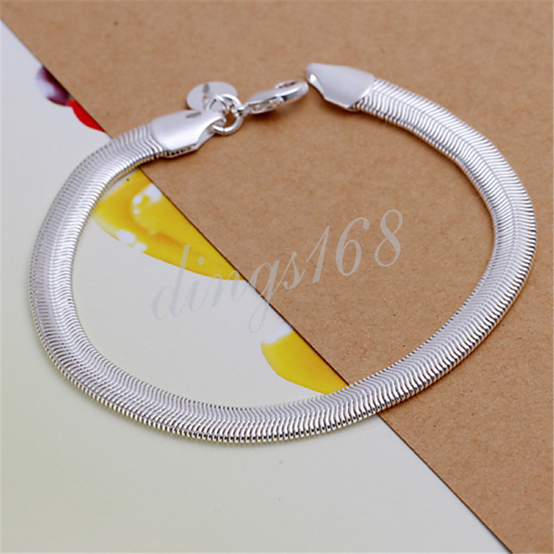 925 Sterling Silver Tarnish-Free 8″ 6mm Wide Italian Snake Chain Bracelet H964