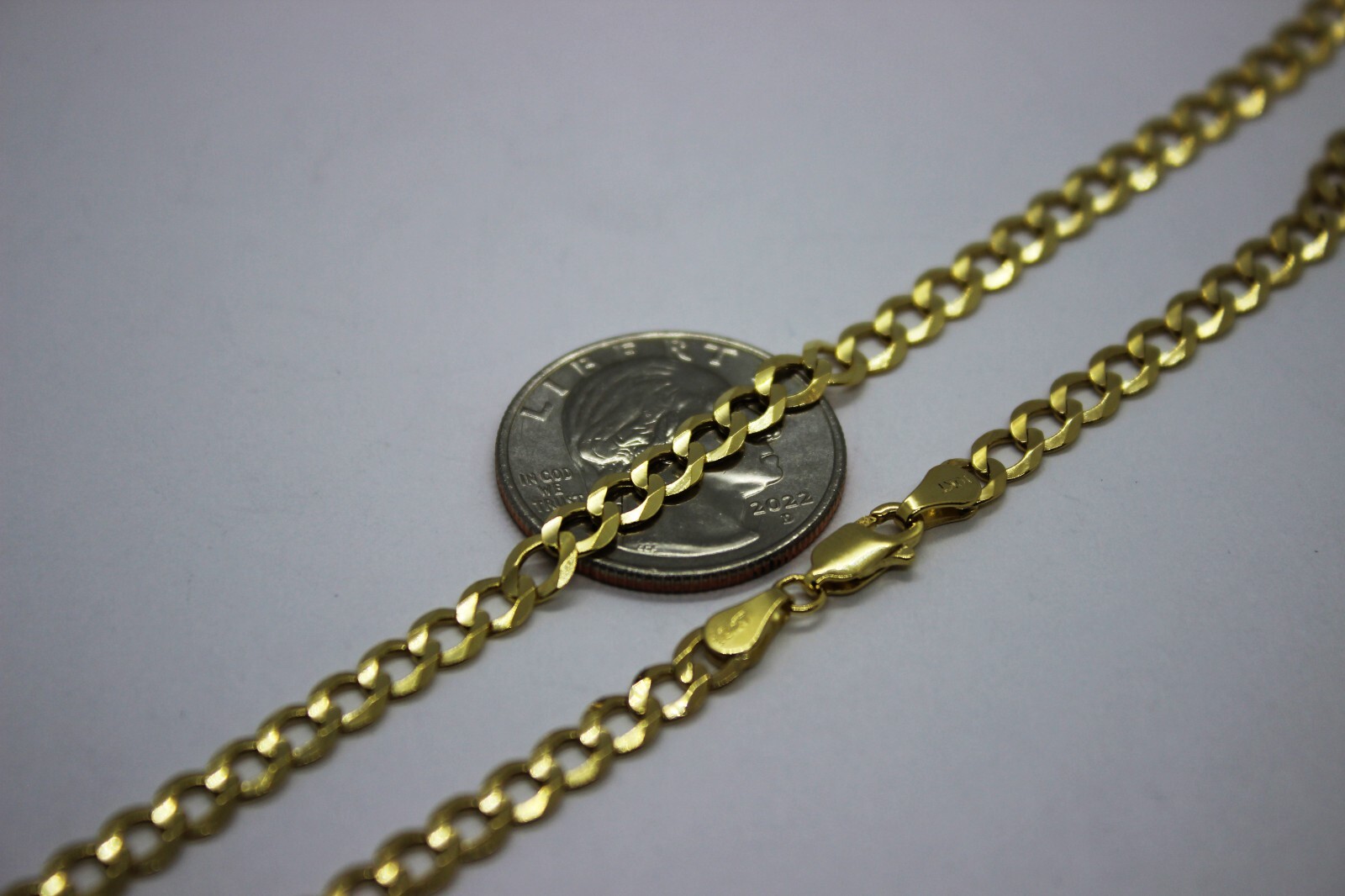10K Solid Gold Yellow Cuban Link Chain Men Women 1.8mm – 8mm 16″ ~ 30″