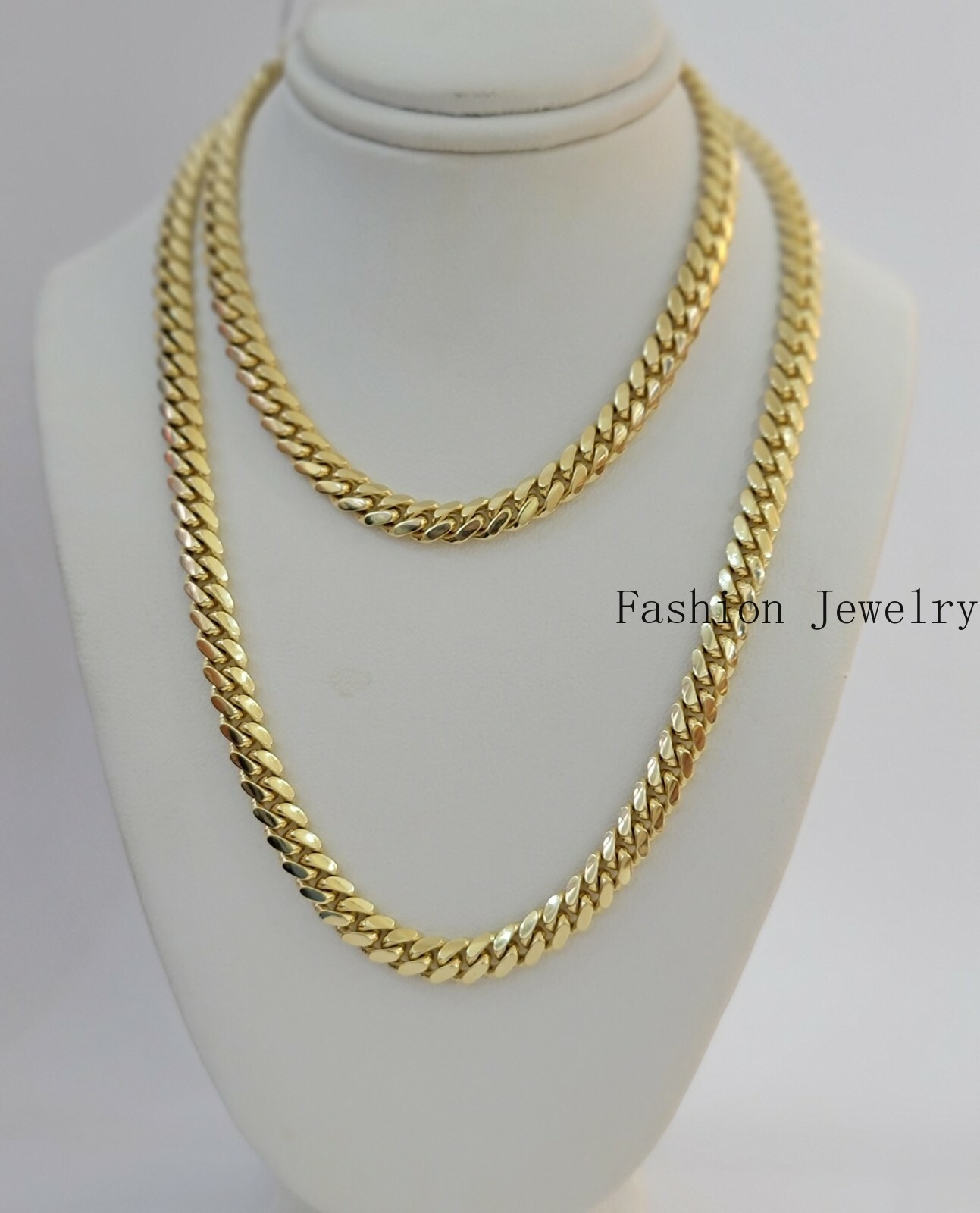 10K Solid Yellow Gold Miami Cuban Link Chain 6mm 20/22 Inch Men 10kt Gold