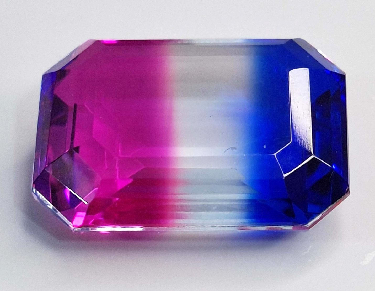 Bi-Colour Tourmaline 53-55 Ct Emerald Cut Fabulous Natural Loose Gemstone SP249