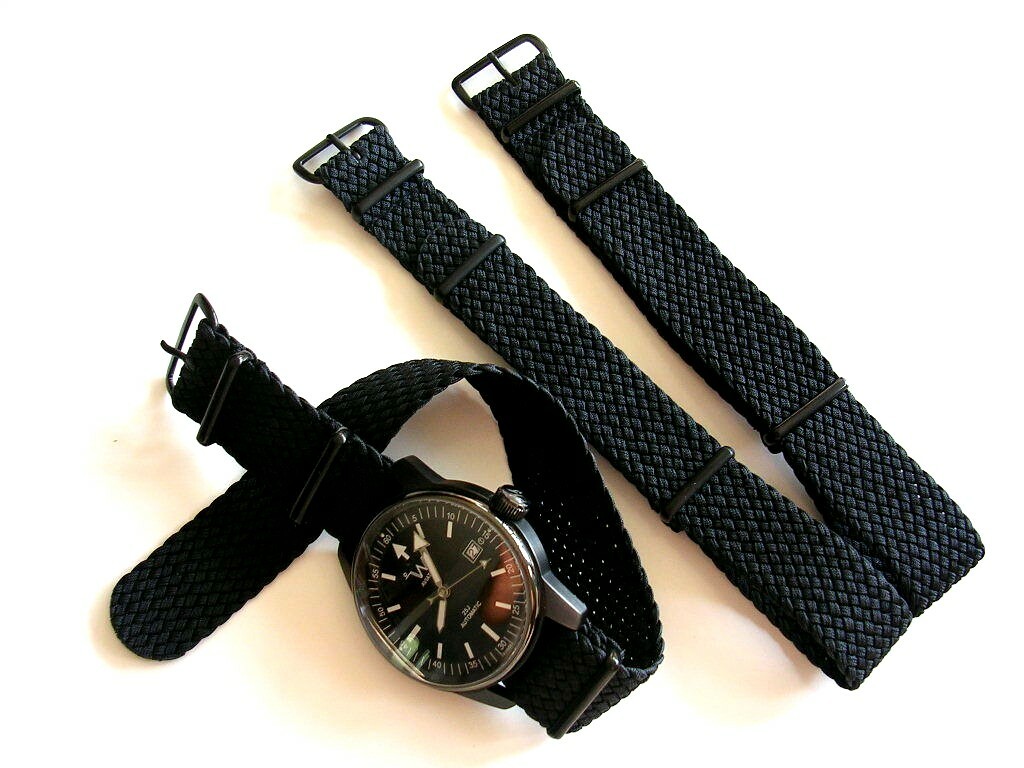 Perlon NATO G10 ® Braided Woven Heavy Nylon watch band strap IW SUISSE 18-20-22m