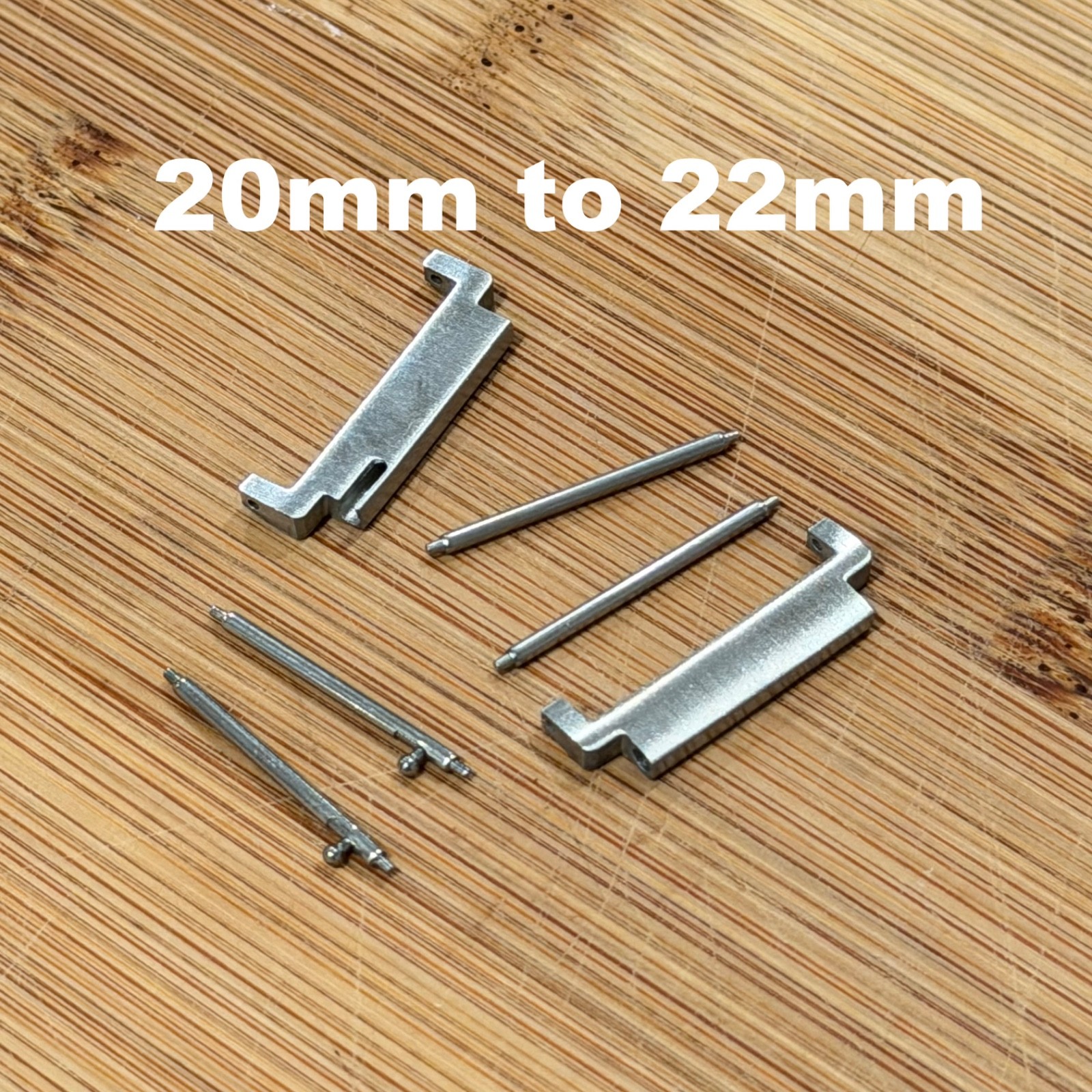 22mm Strap Adapter for 20mm Watch Lugs Quick Release Stainless Steel Brushed