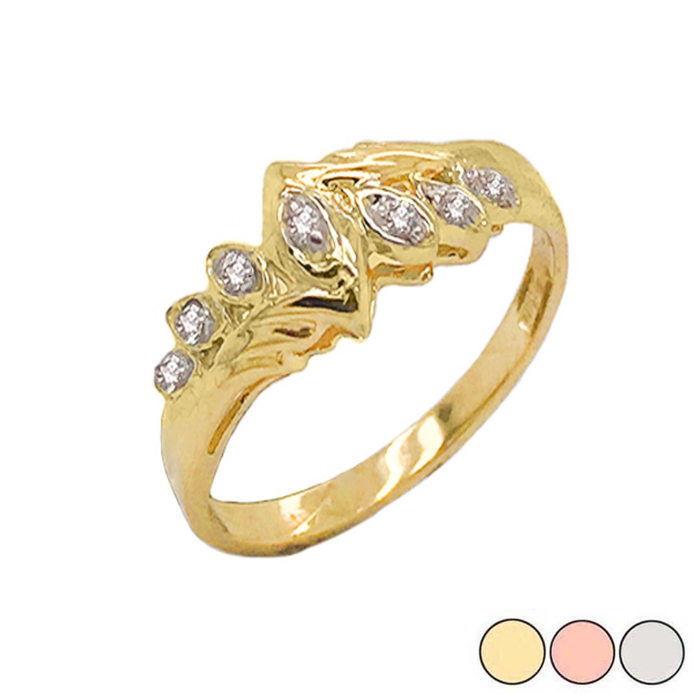 Gold Diamond Band Engagement Ring (Available in Yellow/Rose/White Gold)