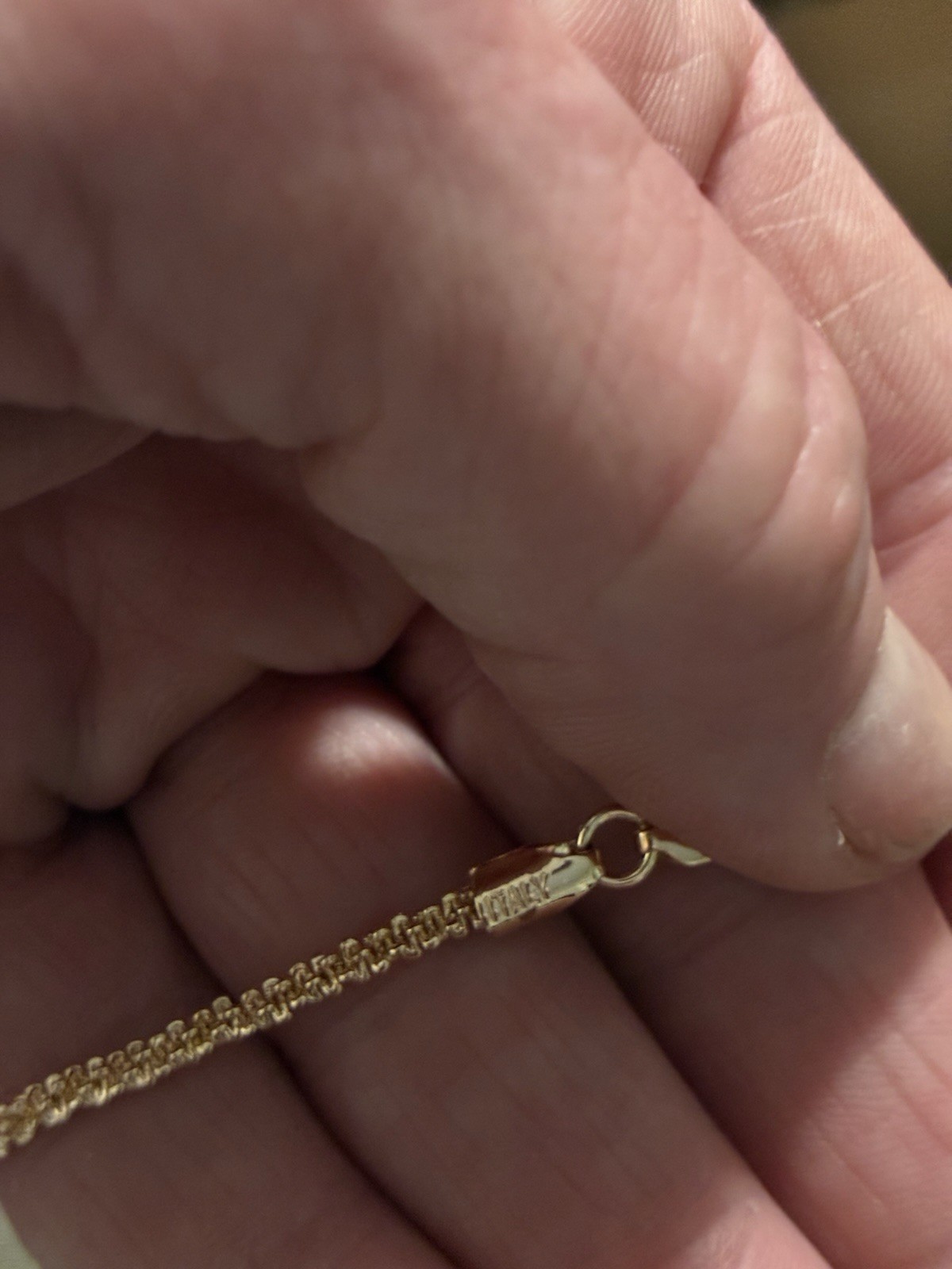 Italian Made 18k Vermeil 16” Solid 925 Sterling Silver Chain Necklace