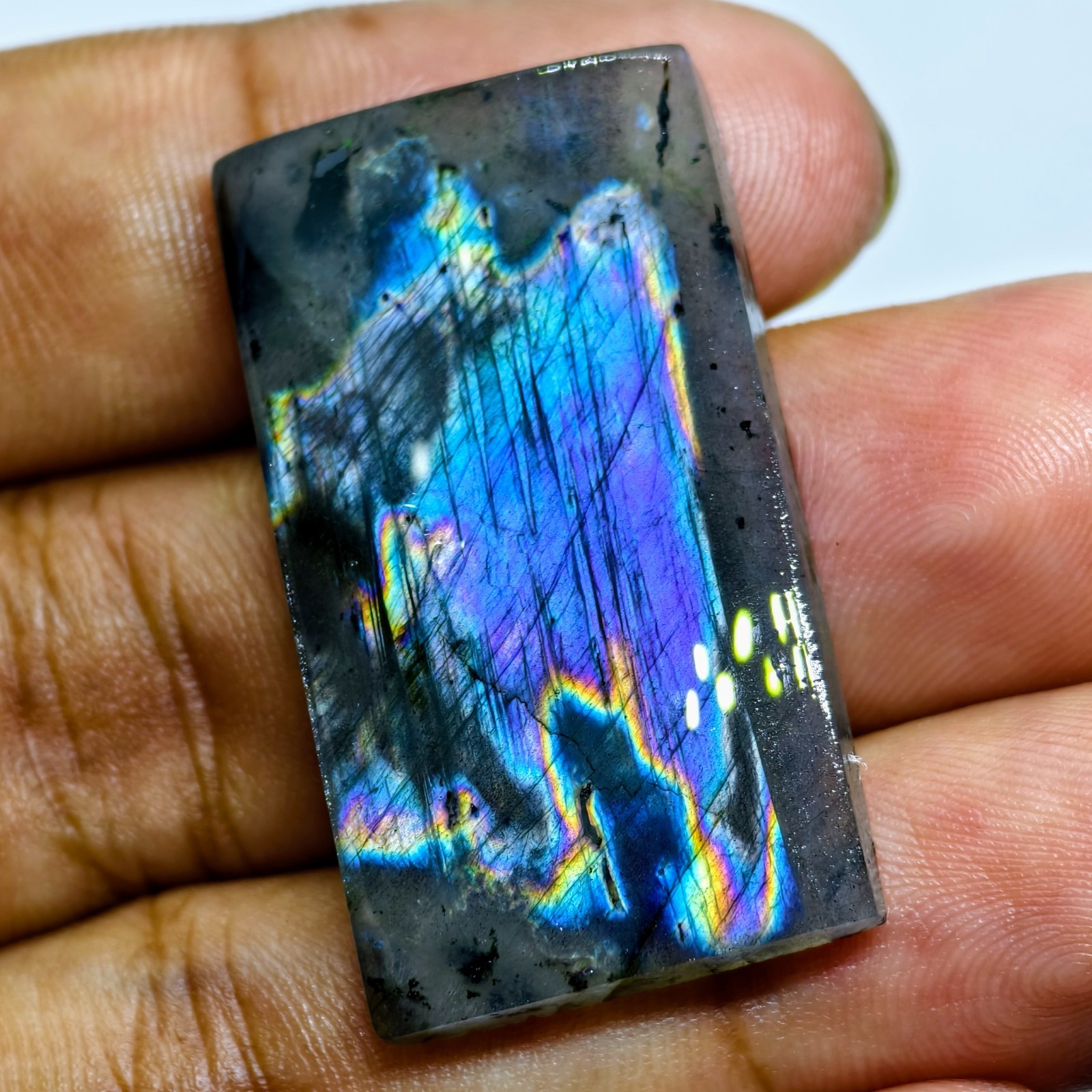 44 Cts Natural Labradorite Cabochon Gemstone For Jewelry 36.7×20.5×5 MM