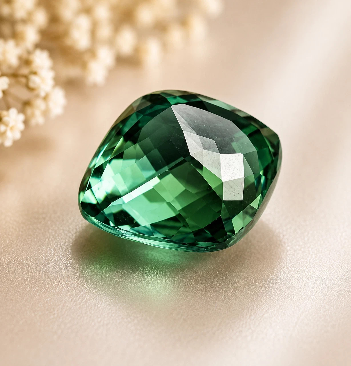 AAA 5.40 Ct ELegant Natural Ceylon Deep Green Sapphire Loose Cushion Gemstone