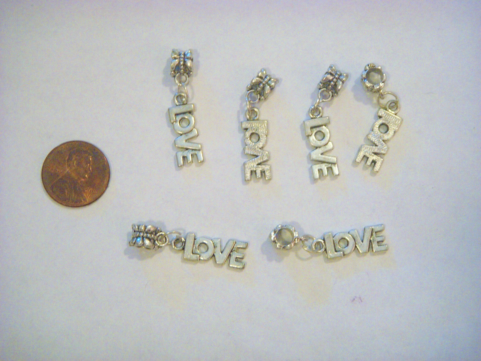 LOVE – TIBETAN SLIVER SINGLE CHARM DANGLE FOR BRACELETS OR PENDANTS