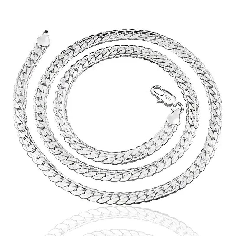 925 Silver Solid Silver Chain Necklace Jewelry Fashion Gift for Women Men