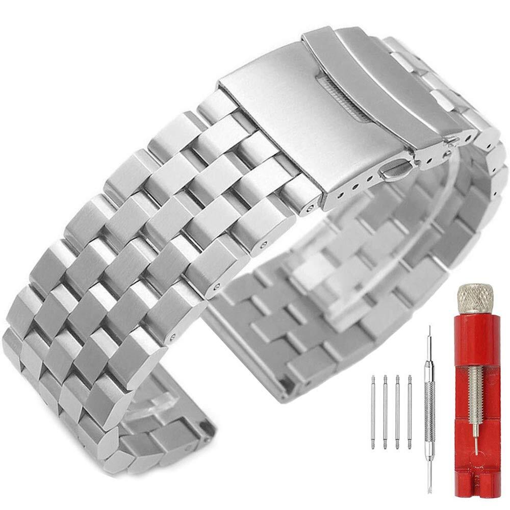 New 18 20 22 24mm Metal Watch Band Premium Solid Stainless Steel Watch Straps