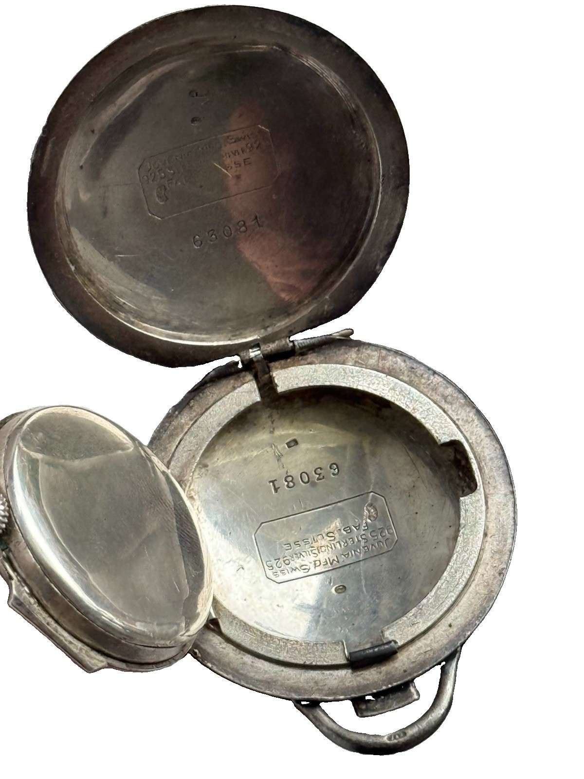 Rare 1920s Art Deco Silver Pocket Watch Hermès Paris Montre-Sport by Juvenia VGC