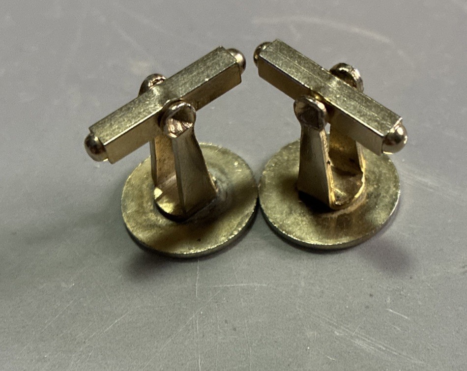 Vintage Monogram Initial Cufflinks Gold Tone Dress Formal Wear