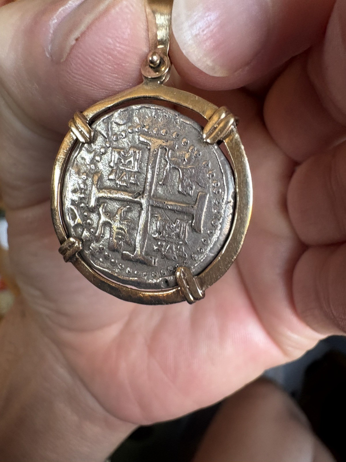 ATOCHA Silver Coin Pendant In 14k Gold Bezel Handmade from Atocha Silver