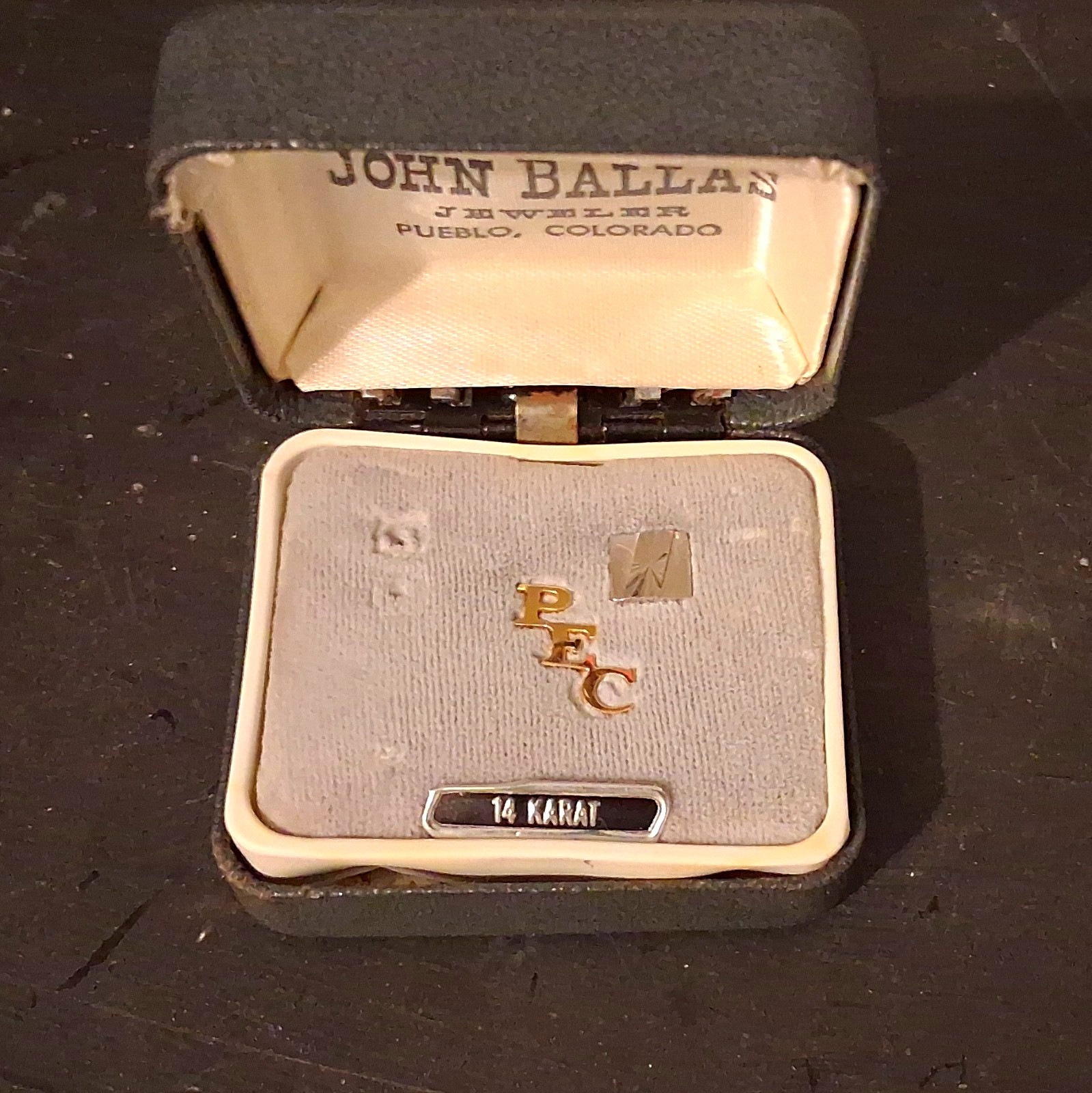 John Ballas Black Faux Leather Jewelry Box Velvet Lined Ring Holder 1pc