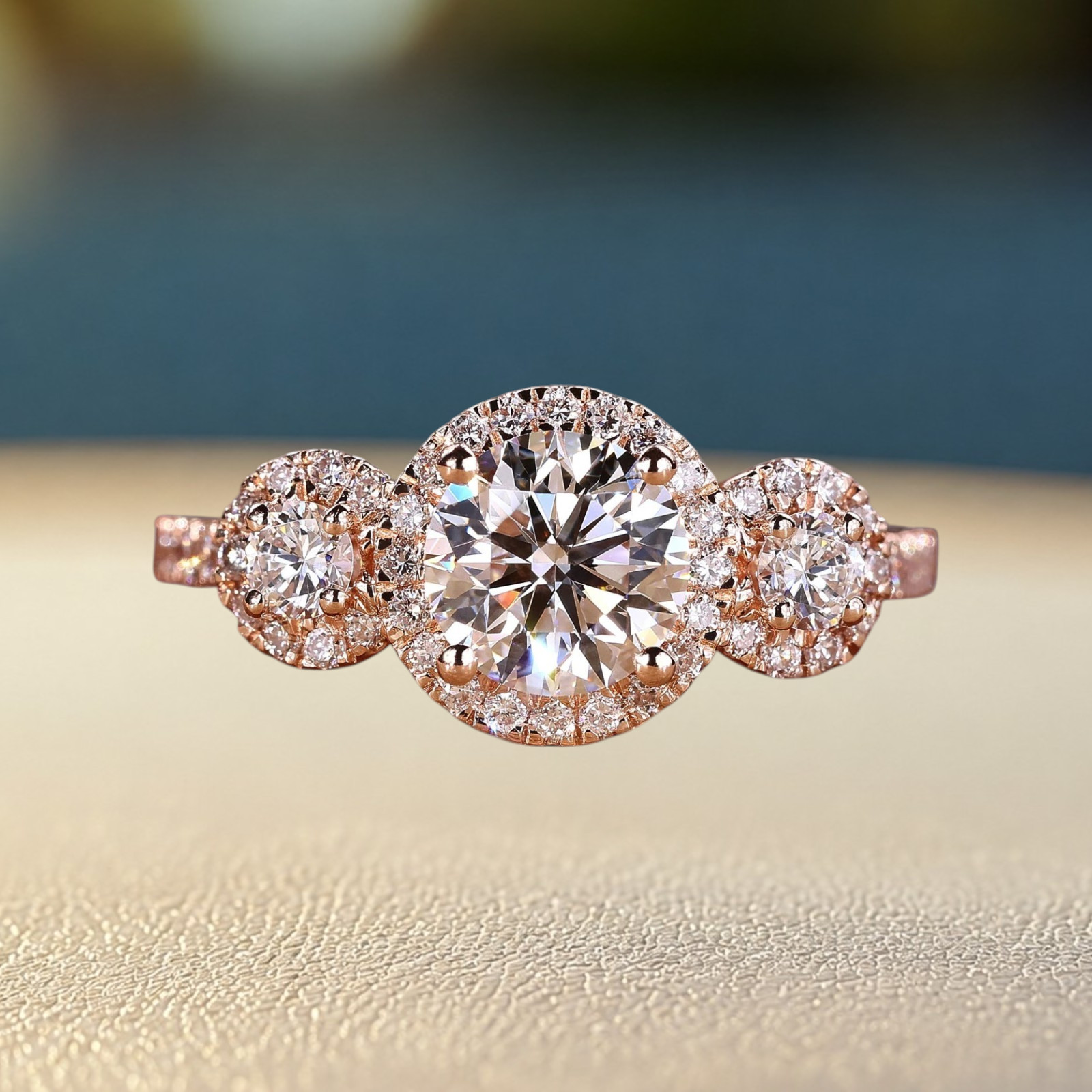 2.30 Ct Round Cut IGI Certified Lab Grown Diamond Engagement Ring 18k Rose Gold