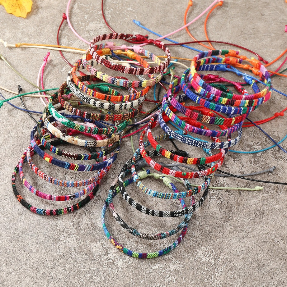 24Pcs Bohemian Surfer Bracelets Set Braided Friendship Beach Jewelry