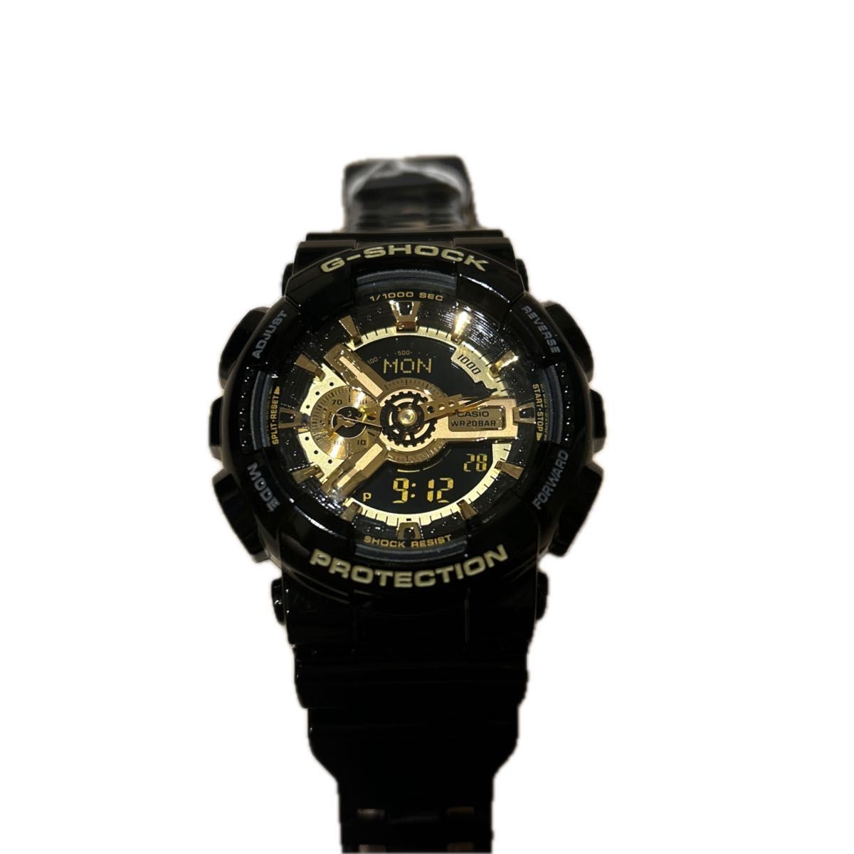 CASIO G SHOCK GA 110GB black and gold wristwatch
