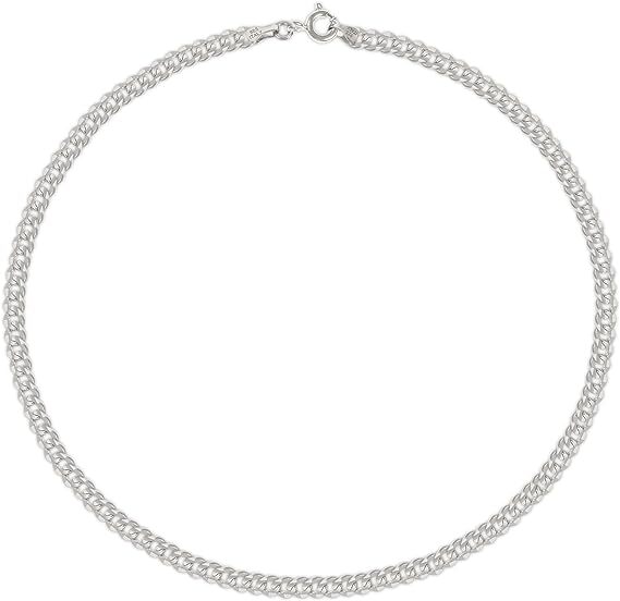 2MM Solid 925 Sterling Silver Italian DIAMOND CUT Curb Anklet Chain 9″ or 10″