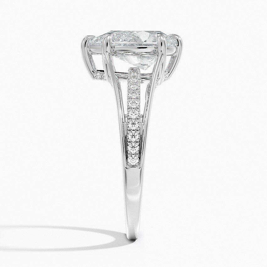 Lab Grown Diamond Engagement Ring in 950 Platinum IGI Certified 4.15 CT Pear Cut