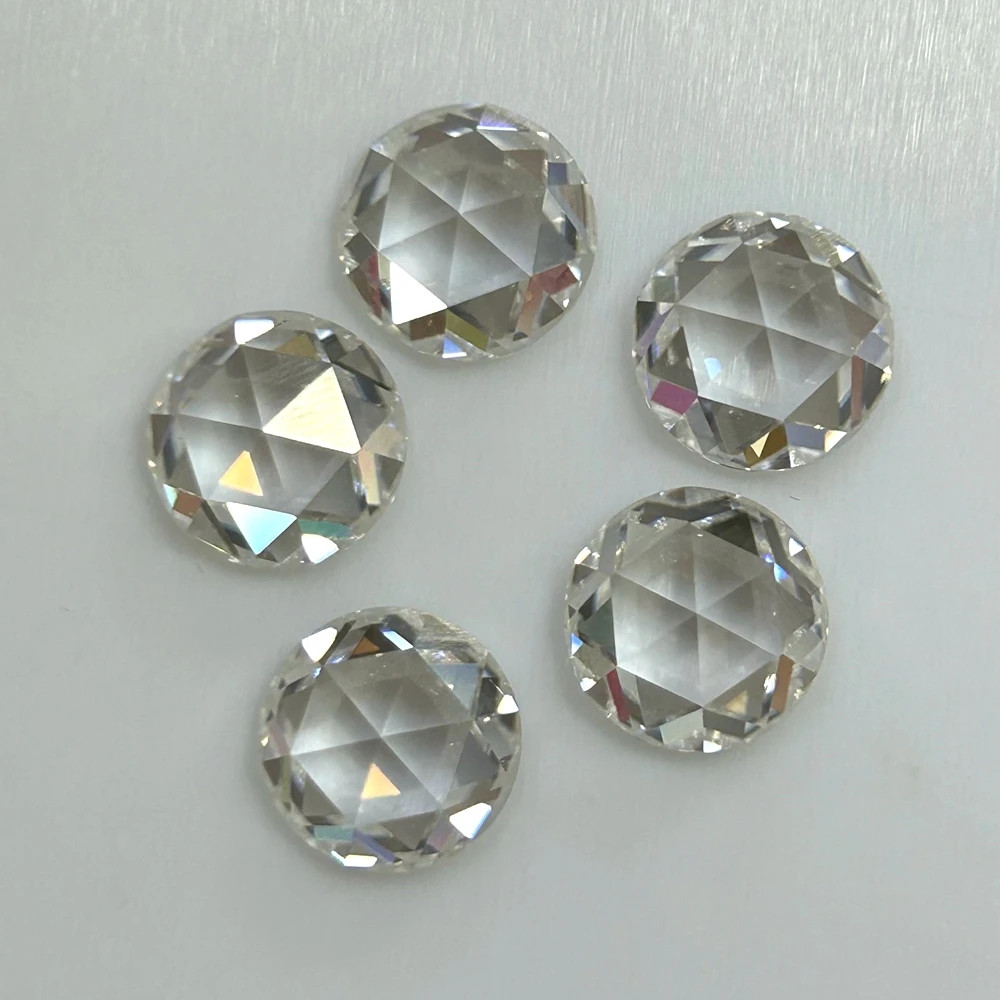 2-12mm Round Shape Flat Rose Cut Moissanite Loose Stone D Color VVS1 Gemstones