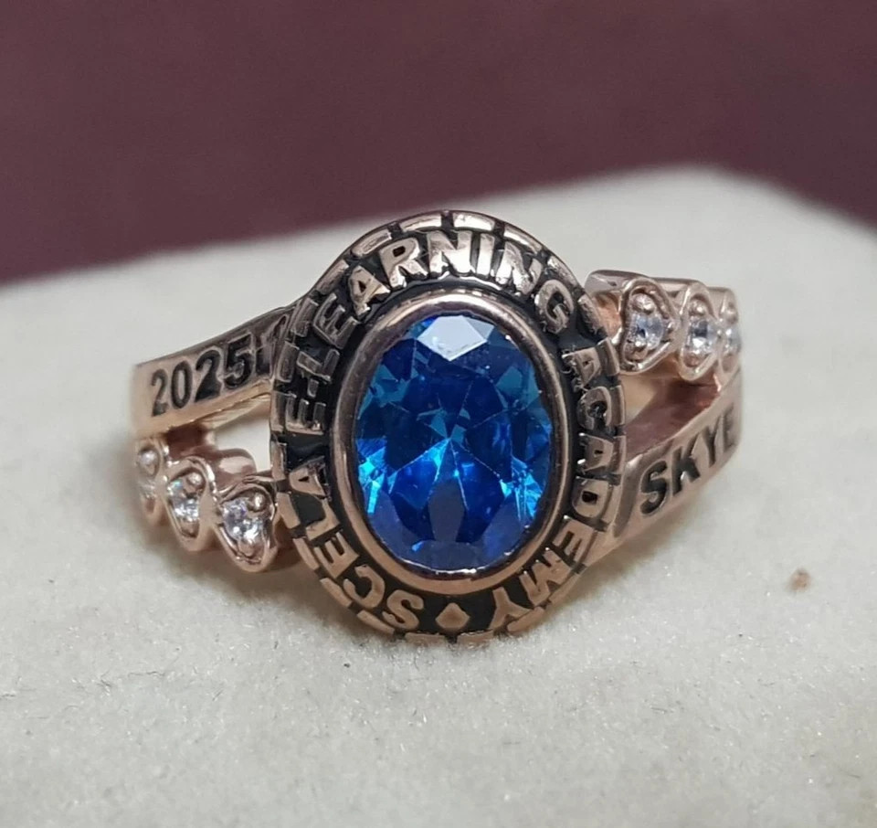 Personalized High School Class Ring Add School Name, Year & Inside Engraving