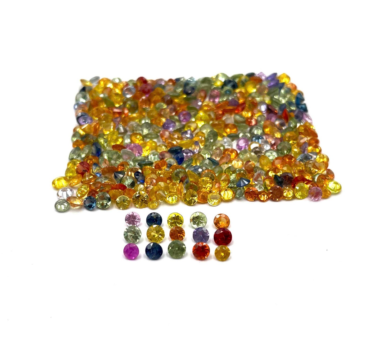 Natural Multi Sapphire Round Cut Loose Gemstone Lot 20 Pcs 2.50-3 MM 2 CT