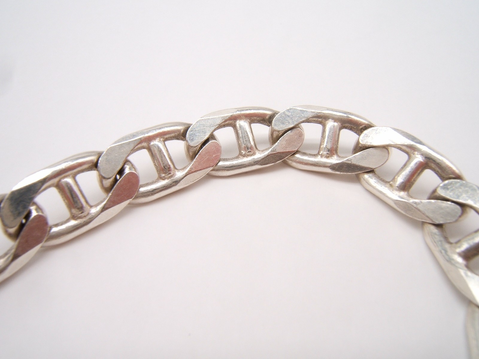 VTG STERLING SILVER MARINER CHAIN BRACELET 8 1/4” LONG ITALY