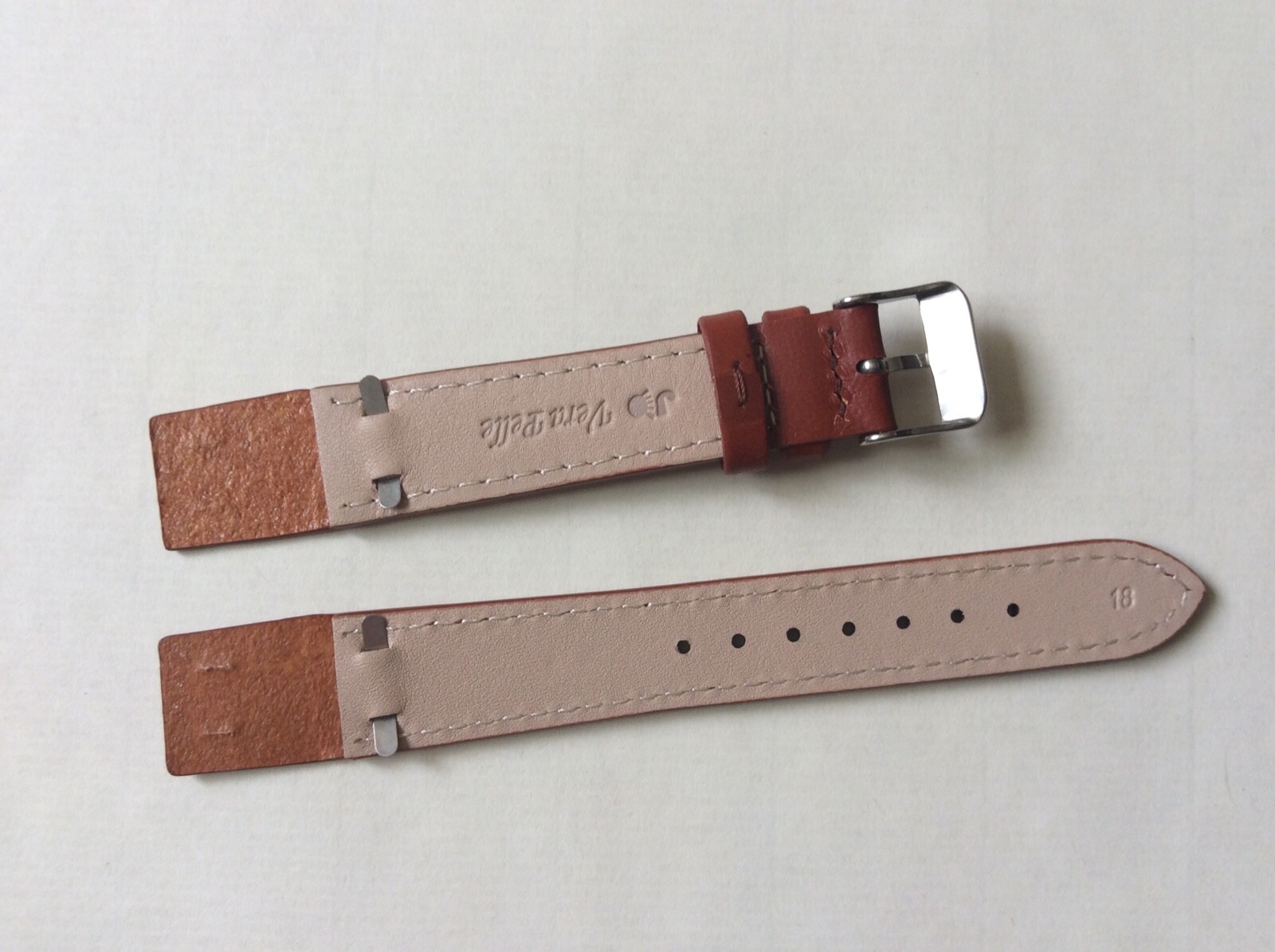 Genuine Leather Strap for Fixed Lops 18mm Black, Brown Watch Band Open Ends ITWS