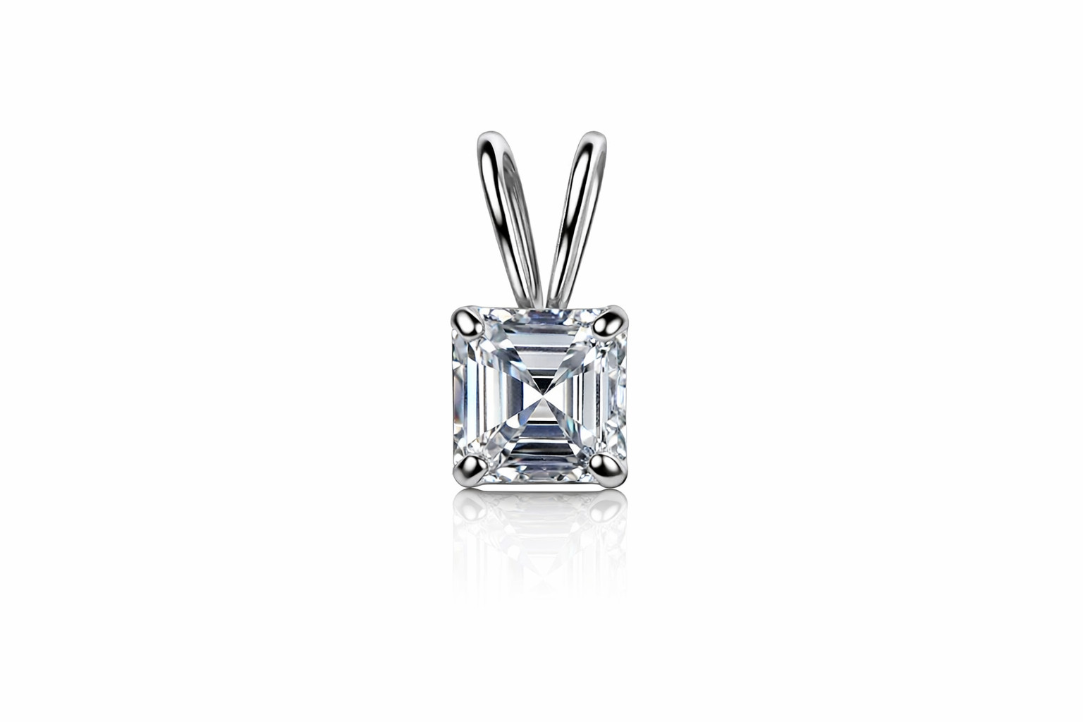 14k Yellow/ White/ Gold Cushion Cut CZ Pendant