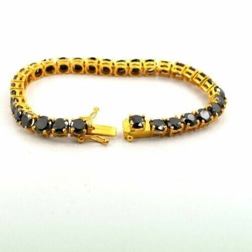 10Ct Round Cut Lab Created Diamond Tennis Bracelet 14K Yellow Gold Plated Sliver
